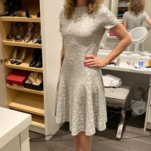 St. John silver leopard print dress